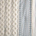 Cotton Printed Comforter Set With Chenille White Navy King Cal King King White Navy Cotton