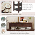 Retro Design Console Table With Two Open Shelves, Pine Solid Wood Frame And Legs For Living Room Espresso Espresso Solid Wood Mdf