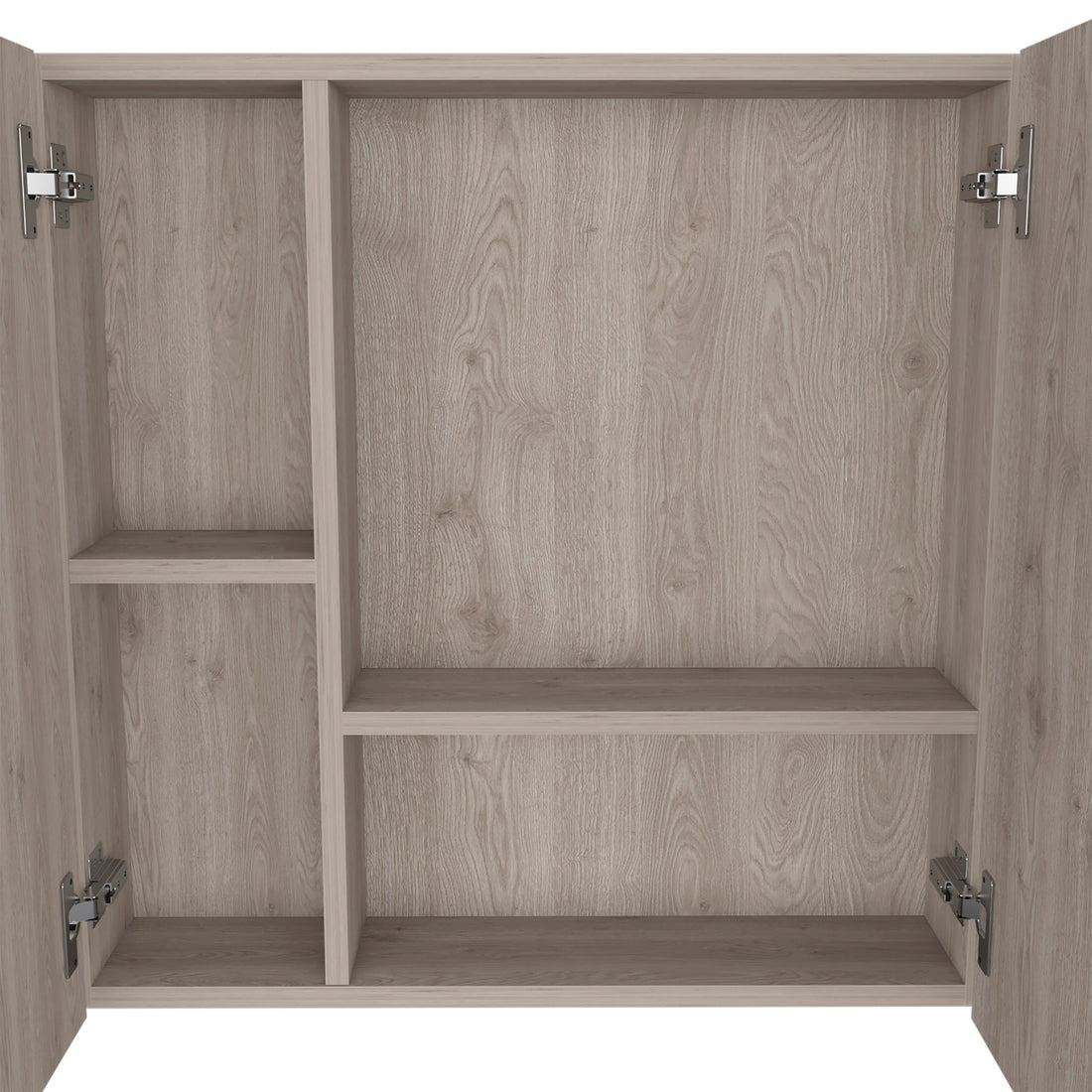 Medicine Double Door Cabinet 23" H,Four Interior Shelves, Light Gray Gray Particle Board Particle Board