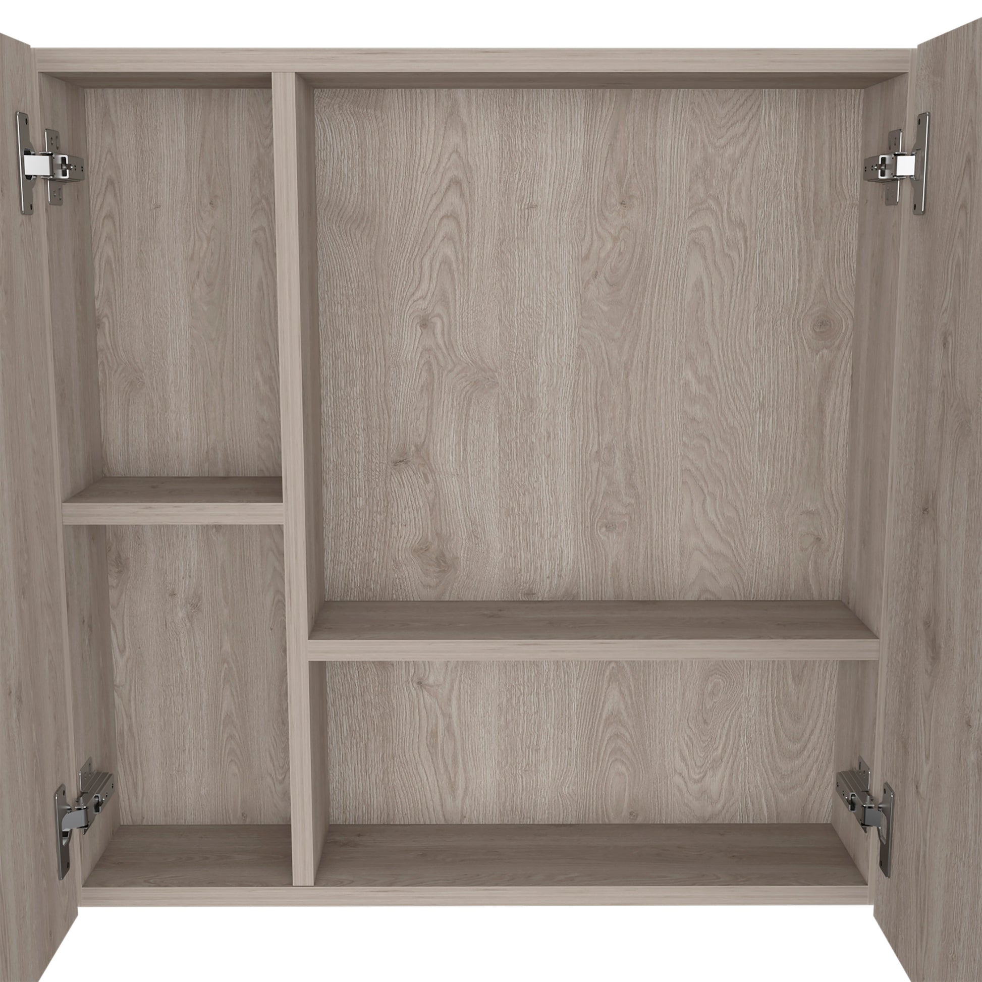 Medicine Double Door Cabinet 23" H,Four Interior Shelves, Light Gray Gray Particle Board Particle Board