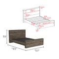 Galanto Full Size Platform Bed Base With Headboard Dark Brown Full Dark Brown Brown Particle Board