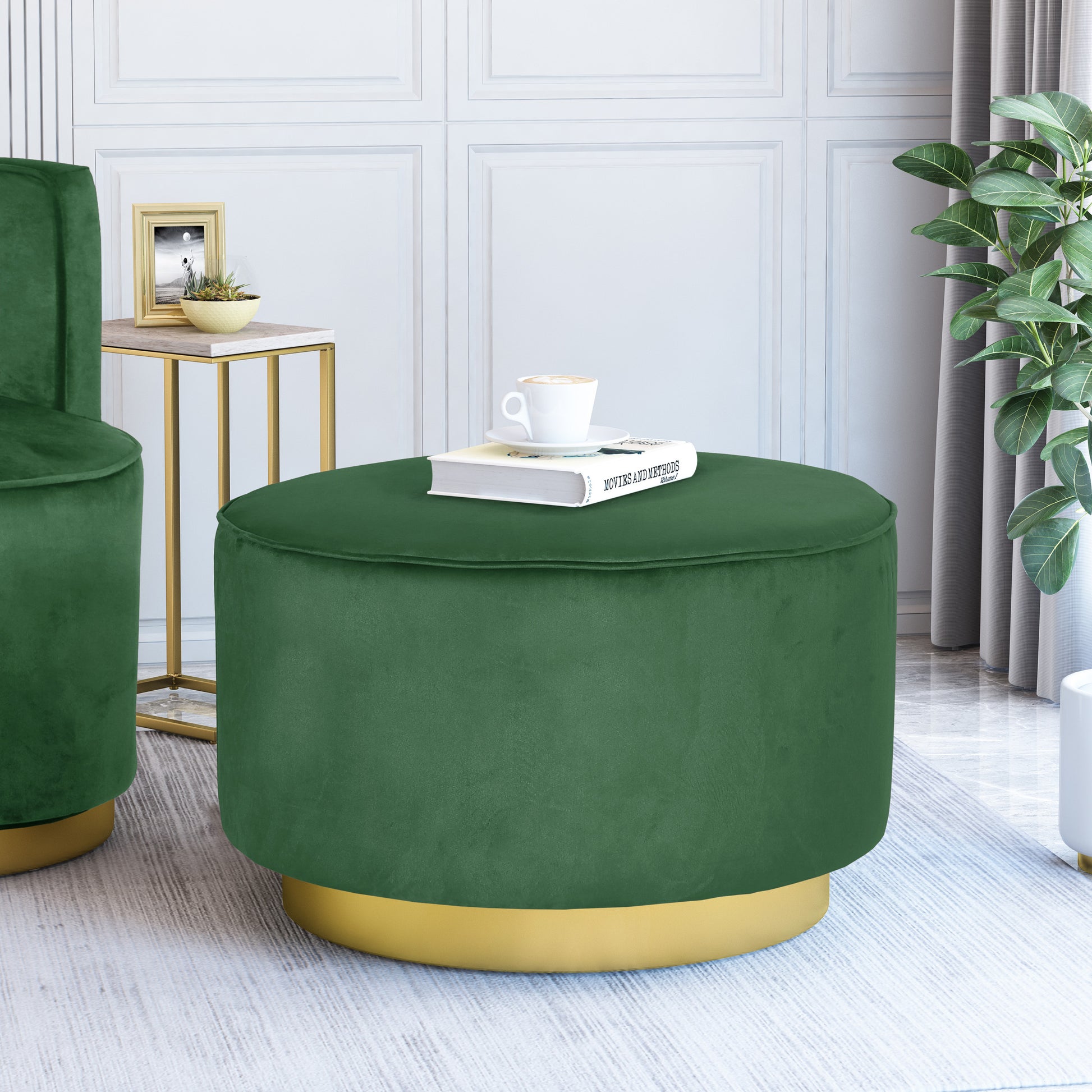 Swivel Ottoman Emerald Altay Velvet