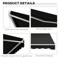 Outsunny 12' X 10' Electric Awning, Retractable Awning, Uv Protection Sun Shade Shelter With Remote Controller And Manual Crank Handle For Deck, Balcony, Yard, Black Black Aluminum