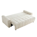 94.49''Sleeper Sofa, Sofa Bed 2 In 1 Pull Out Couch Bed With Storage Chaise For Living Room, Sofa Sleeper With Pull Out Bed, Cream Style Couch Beige Fabric 3 Seat