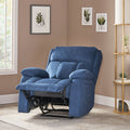 Massage Recliner Navy Blue Fabric