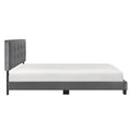 1Pc Queen Platform Bed Dark Gray Velvet Upholstered Adjustable Height Headboard Button Tufted Solid Wood Bedroom Furniture Box Spring Not Required Queen Dark Gray Wood Bedroom Velvet Solid Wood