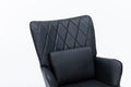 Rocking Chair, Glider Chair,Rocking Accent Chair With Lumbar Pillow And Ottoman For Nursery Living Room Bedroom Black Pu