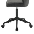 Vintage Grey And Black Armless Office Chair Solid Black Grey Office Foam Rectangular Office Chairs Solid Back Swivel Faux Leather