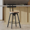 Metal Chair With Wooden Seat Antique Black Metal & Wood
