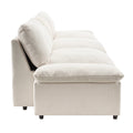 119.5'' 3 Seater Sofa With 2 Storage Unitsfor Living Room, Office, Apartment Beige Polyester 3 Seat