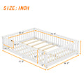 Full Size Bed Floor Bed With Safety Guardrails And Door For Kids, White Old Sku: W158090689 Full White Pine