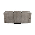 Modern Living Room 1Pc Double Reclining Sofa Polished Microfiber Upholstery, Plush Seating, Grayish Brown Solid Wood Frame Furniture Brown Gray Microfiber Wood Primary Living Space Modern Plywood,Solid Wood 3 Seat