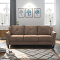 Fashionable Living Room Sofa For 1 People, Brown Velvet Fabric Antique Brown Velvet Wood Primary Living Space Soft Cushion Back Extra Heavy Duty American Traditional Square Arms Down Filling Velvet 1 Seat