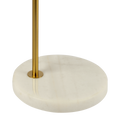 Haven Clear Glass Table Lamp, Gold Brush Metal And Marble Base, Button Control Clear,Gold,White Marble Table&Floor Lamps Brass,Faux Marble,Glass