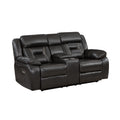 2Pc Power Reclining Sofa Set Modern Design Living Room Furniture Sofa And Loveseat With Center Console Dark Grayfaux Leather Upholstery Usb Ports Contemporary Home Dark Gray,Light Gray Faux Leather Wood Primary Living Space Contemporary,Modern,Ultra
