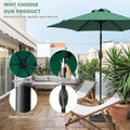 7.5Ft * 7.5Ft Patio Umbrella With Crank And Push Button Tilt, Outdoor Table Market Umbrella With Aluminum Pole Dark Green Dark Green Polyester