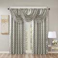 Jacquard Lined Total Blackout Rod Pocket Back Tab Curtain Panel Only 1 Pc Panel Grey Silver Polyester