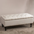 Hyatt Storage Ottoman Linen Fabric