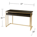 Kinlord Writing Desk W Storage Brown Mdf