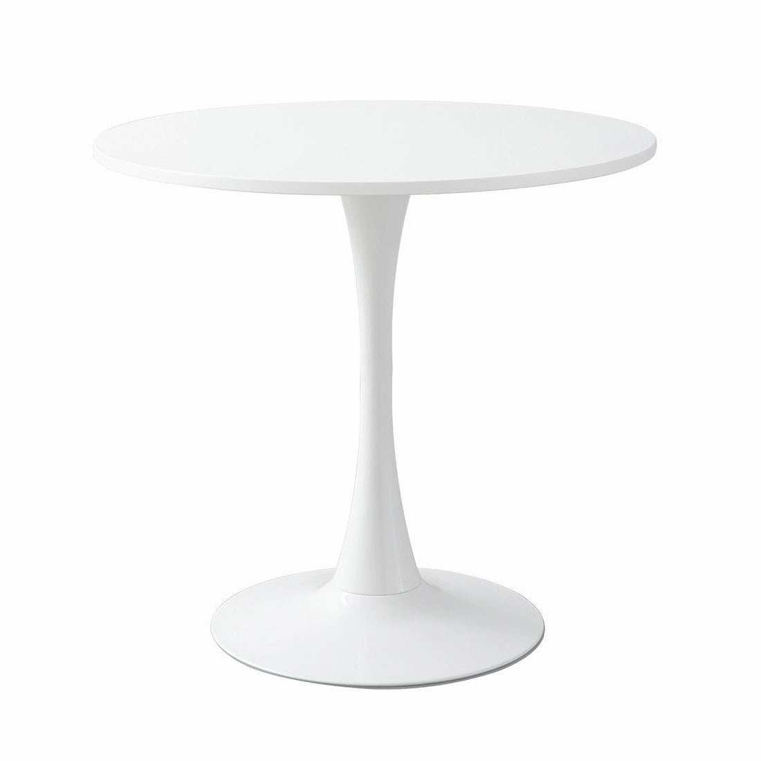 White Round Table, Modern Dining Table, Mdf Top And Steel Base Tulip Round Kitchen Table, Mid Century Coffee Table For Living Room 24 Inch White Mdf Steel