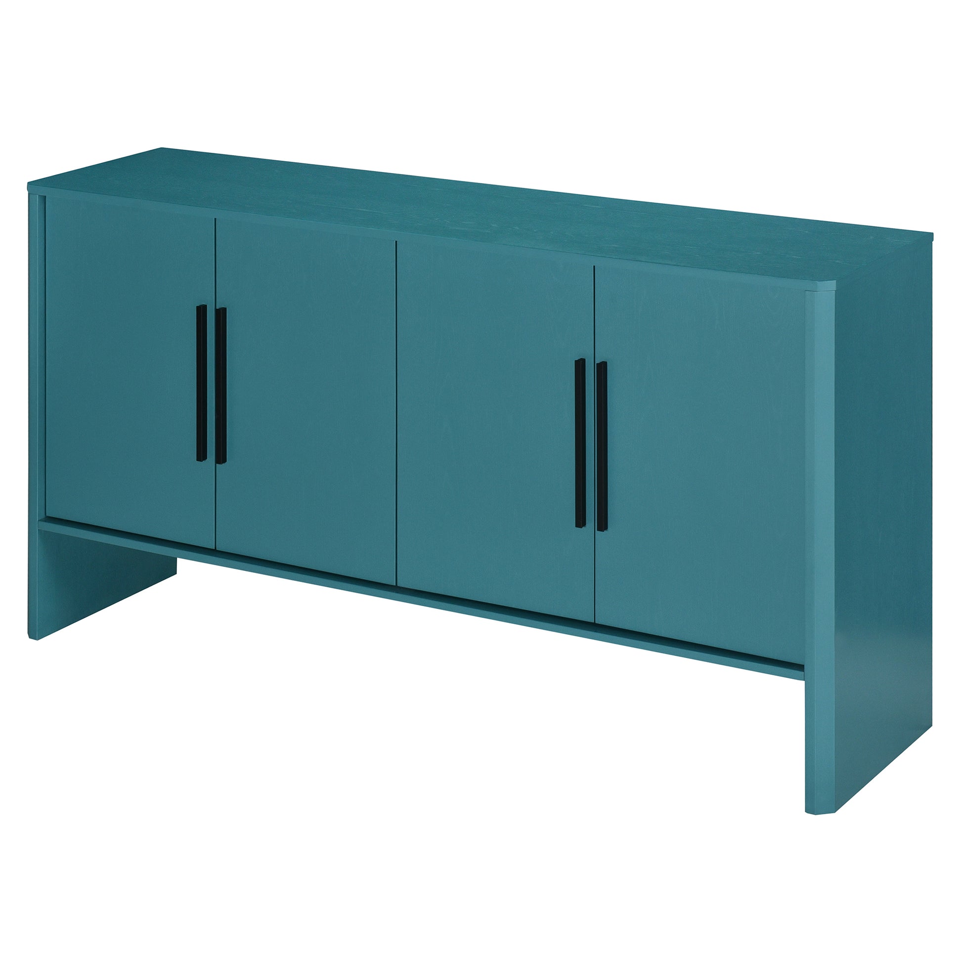 4 Door Large Storage Retro Sideboard With Adjustable Shelves And Long Handles For Kitchen, Dining Room And Living Room Antique Blue Antique Blue Mdf