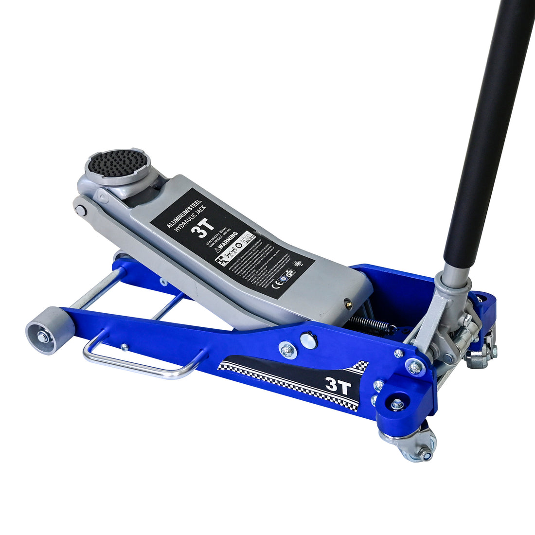 3T Aluminum Iron Horizontal Jack Blue Steel