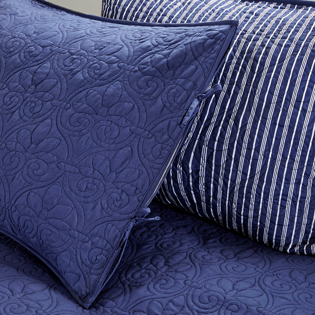 6 Piece Reversible Daybed Cover Set Navy Daybed Navy Cotton