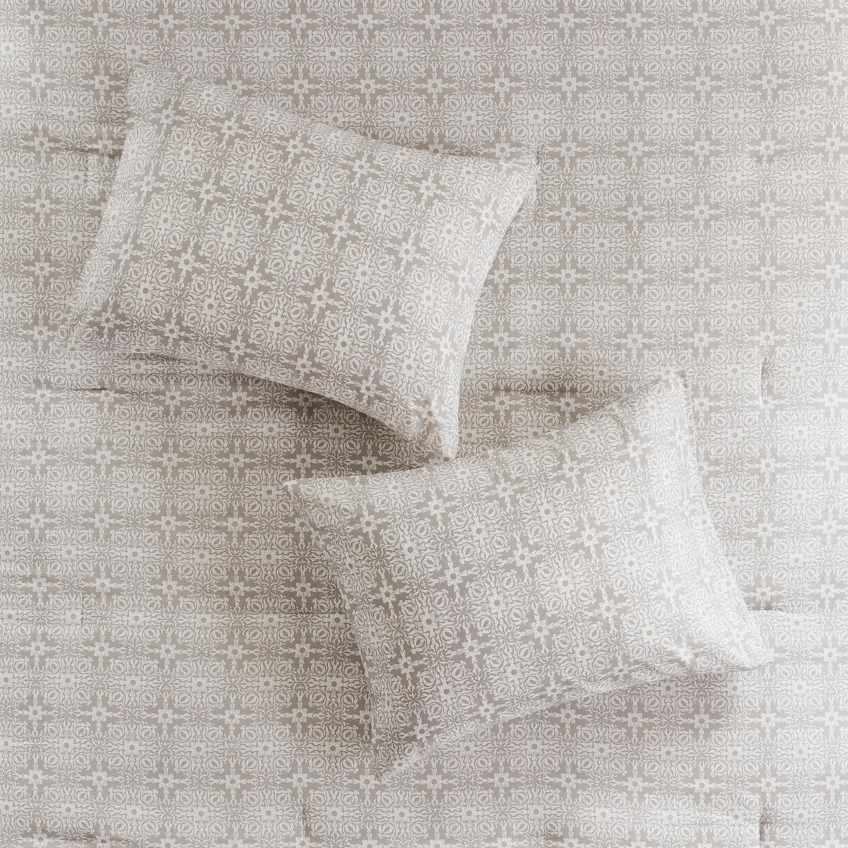 6 Piece Embroidered Cotton Reversible Comforter Set Ivory Full Queen Full Ivory Polyester