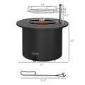 Outsunny 2 In 1 Smokeless Fire Pit, Bbq Grill, 25