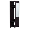 Benson Wardrobe In Melamine With Mirror And Open Storage Black Bedroom Contemporary,Modern Particle Board Melamine