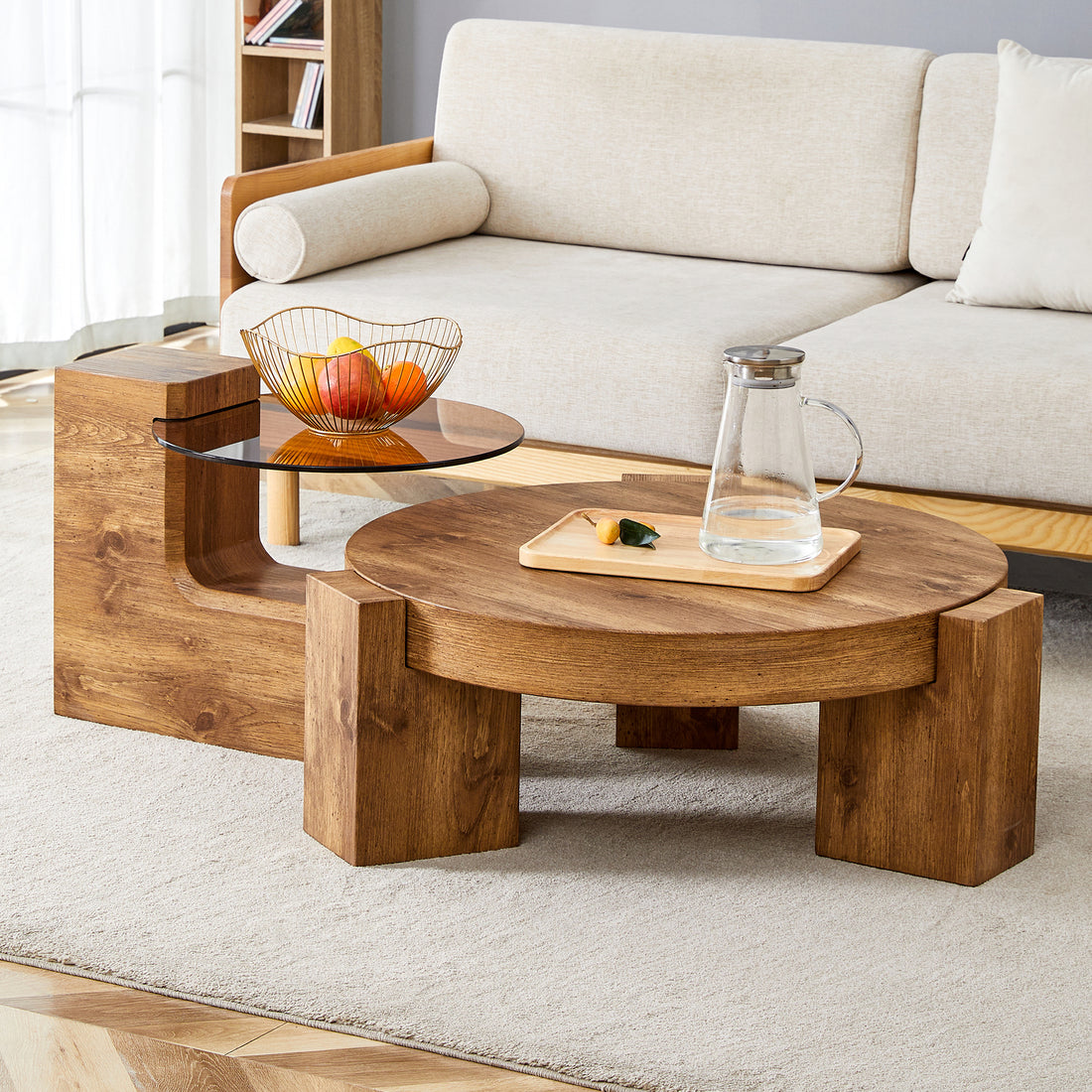 The Detachable Double Decker Coffee Table, The Stylish Design Is More Precious, And The Detachable Design Can Make The Use Of Space More Flexible And Suitable For Various Scenes. Wood Mdf