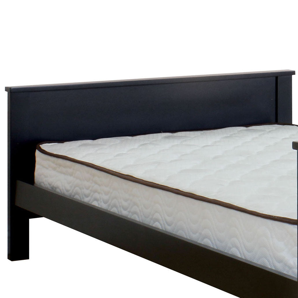 Black Twin Panel Bed With Slat And Headboard Box Spring Not Required Twin Black Wood Bedroom Panel Particle Board Mdf