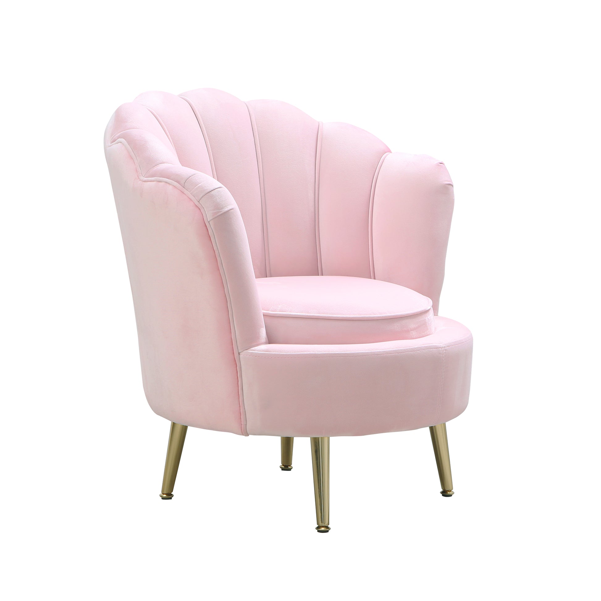 Alana Seashell Chair And Stool Pink Fabric