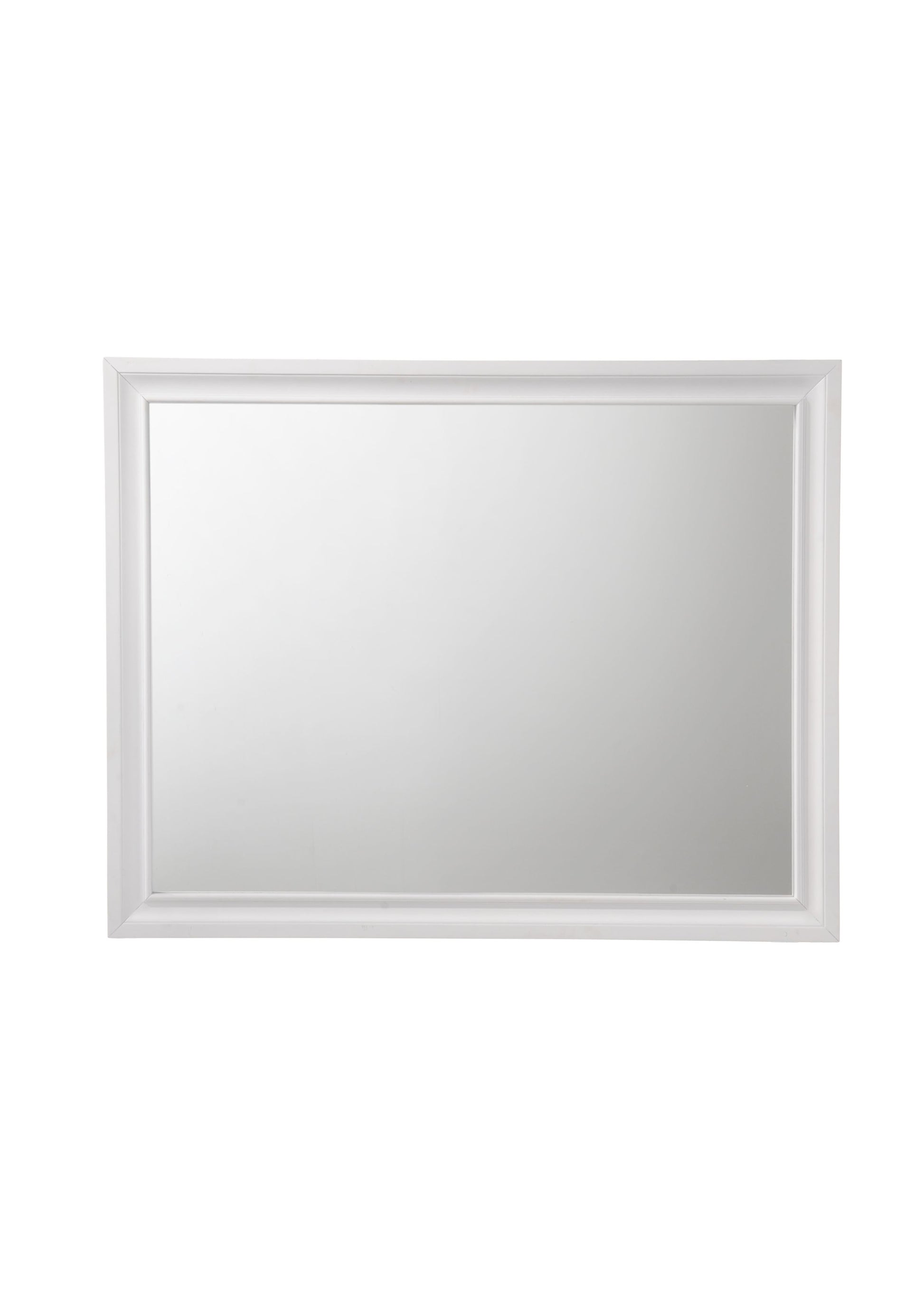 Naima White Finish Mirror White Mirror,Synthetic Wood