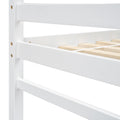 Twin Size High Loft Bed With Ladder Landing Platform, Ladders, Guardrails,White Twin White Wood Bedroom American Design Pine Bed Frame Pine