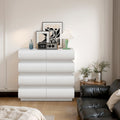 8 Drawer Dresser For Bedroom, White Dresser No Handle, Modern 8 Chest Of Drawers With Wide Storage White Mdf