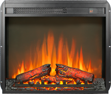 23 Inch Electric Fireplace Insert, Ultra Thin Heater With Log Set & Realistic Flame, Remote Control With Timer, Overheating Protection Powder Coated Electric Antique Black Vent Free Yes Insert Tempered Glass Sheet Metal Electric