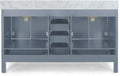 73'' Bathroom Vanity With Marble Top & Double Ceramic Sinks, 4 Doors, 6 Drawers, Grey Grey Plywood