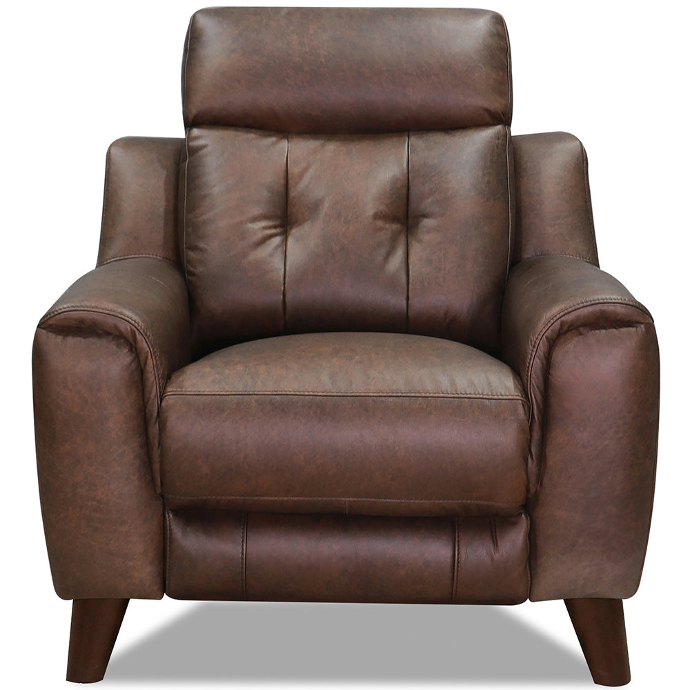 Torino Power Headrest, Lumbar, Zero Gravity Waxy Pull Up Leather Recliner Brown Memory Foam Genuine Leather