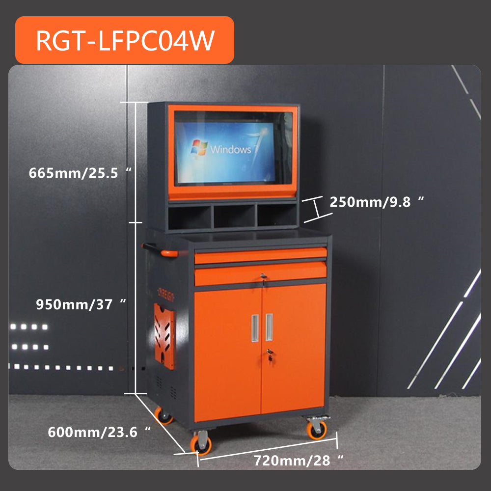 Industrial Pc Cabinet Mobile Metal Computer Cabinet Deep Cabinet Can Accommodate Up To 27 Inch Monitor Gray Abs Steel Q235