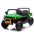 24V Xxxl Kids Ride On Utv W Parents Remote Control,Two Seater,Automatic Tipping Bucket,Rear Wheel Suspension,Slow Start,Portable Handle,Safety Belt,Led Light,Usb,Mp3,Bluetooth,Horn For Kids Aged 3 8. Green 50 99 Lbs Polypropylene