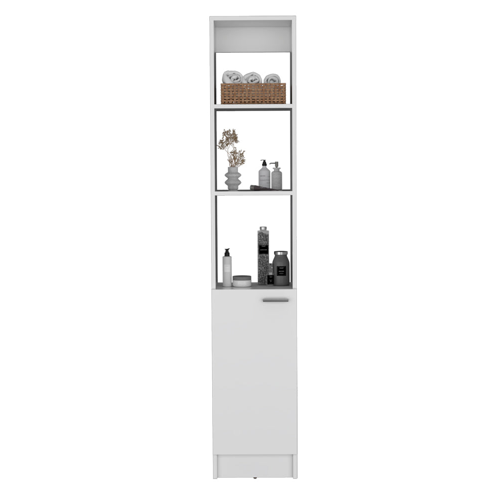 Linen Cabinet Marion, Bathroom, White White Particle Board Engineered Wood