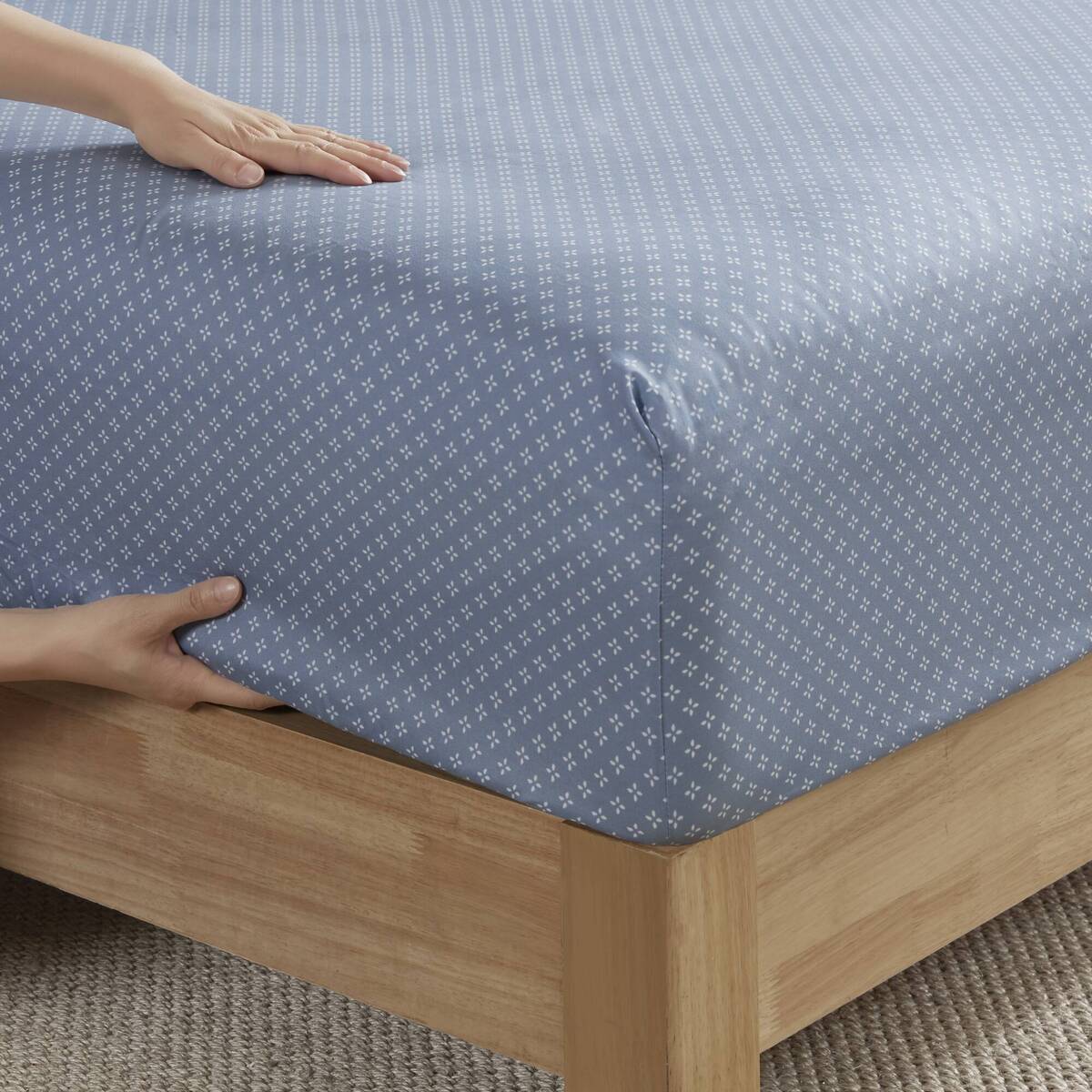 Floral Comforter Set With Bed Sheets Blue King Blue Polyester