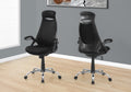 Office Chair, Adjustable Height, Swivel, Ergonomic, Armrests, Computer Desk, Work, Black Mesh, Chrome Metal, Contemporary, Modern Black Foam Polyester