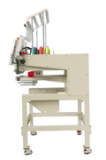 Double Head Computerized Commercial Embroidery Machine, 15 Needles 17.7X15.7 Inches Embroidery Area, Industrial Embroidery Machine For Hat For Cap Hat Graphic Embroidery White Green Metal