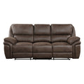 Plush Modern Living Room Sofa Set 2Pc Reclining Sofa And Loveseat Brown Microfiber Upholstery Solid Wood Frame Furniture Brown Microfiber Wood Primary Living Space Modern Plywood,Solid Wood 5 Seat