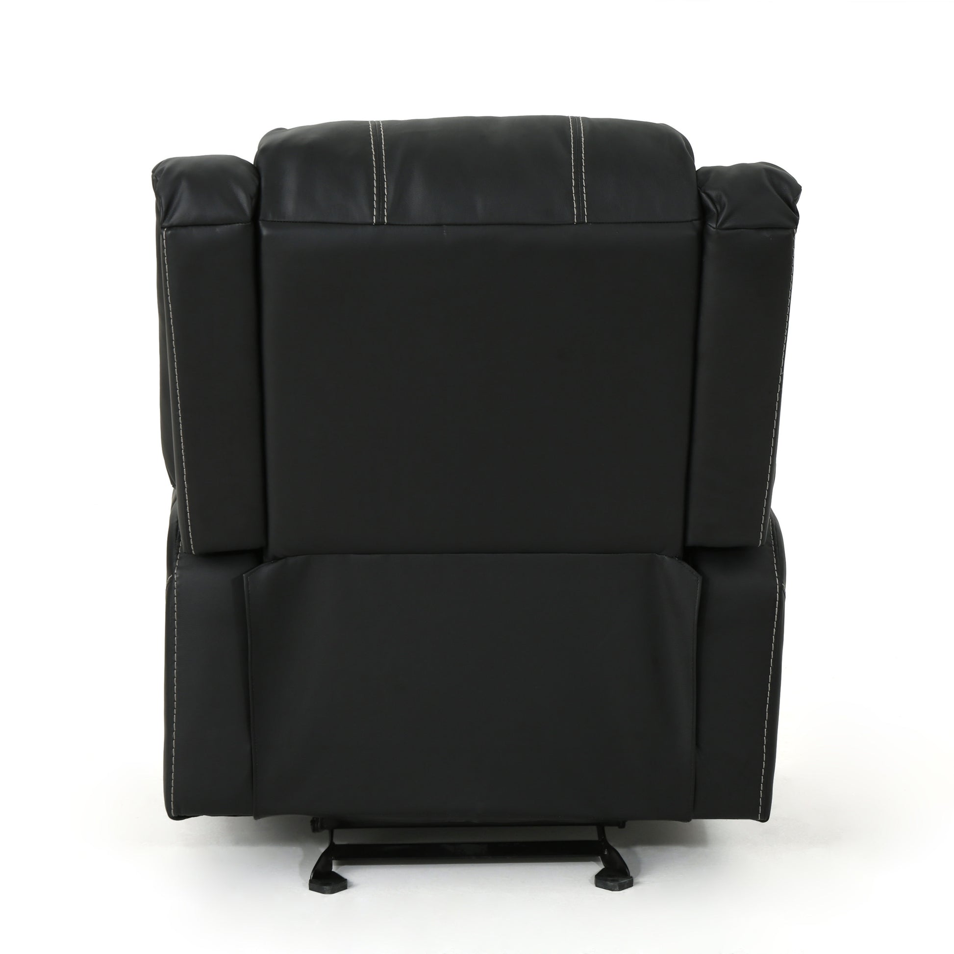 Glider Recliner With Steel Cup Holders Black Pu