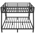 Metal Queen Over King Bunk Bed For Teens And Adults,Space Saving Noise Reduced No Box Spring Needed, Black Black Metal