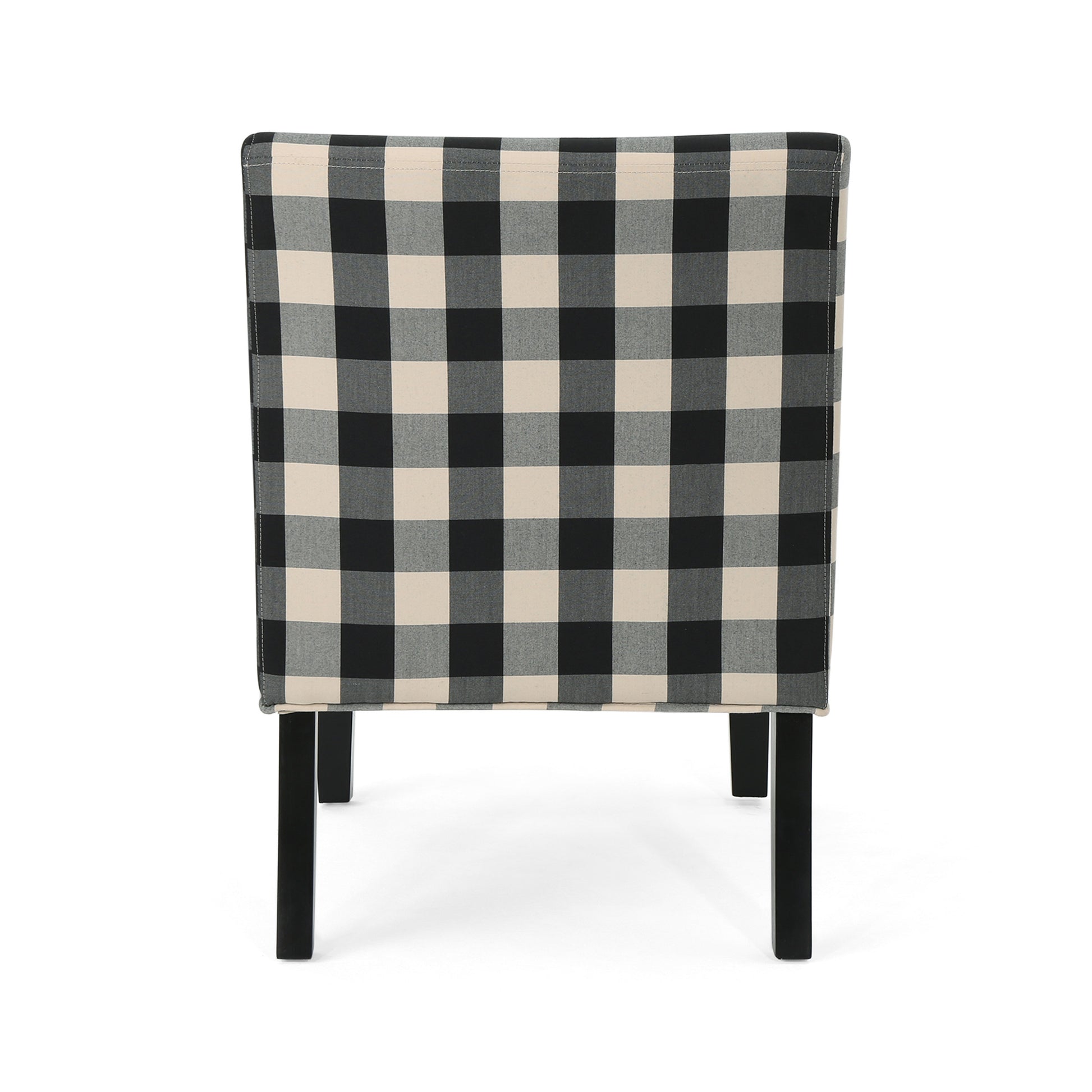 Accent Chair Black White Fabric