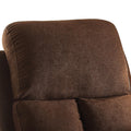 Chocolate Recliner With Cup Holder Chocolate Linen Manual Handle Metal Primary Living Space Tight Back Handle Pillow Top Arms Fabric Metal